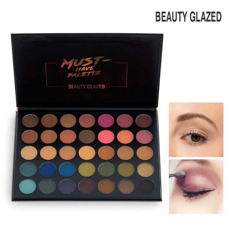 

35 Colors Eyeshadow Palette Holographic Shiny Matte Glitter Pigment Eye Shadow Pallete Metallic Diamond Eyes Makeup Palette