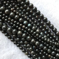 natural genuine black astrophyllite round loose beads 6mm 8mm 10mm 12mm 15