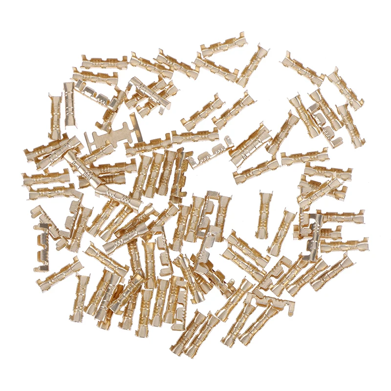 

100 Pieces Brass Copper 0.5-1.5mm Square Millimeter Crimp Electrical Connector Wire Terminal Kit