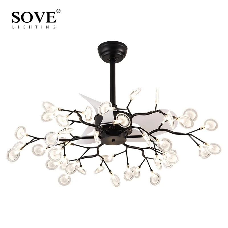 Современная светодиодный Люстра-Светлячок вентилятор светильник ПА в виде