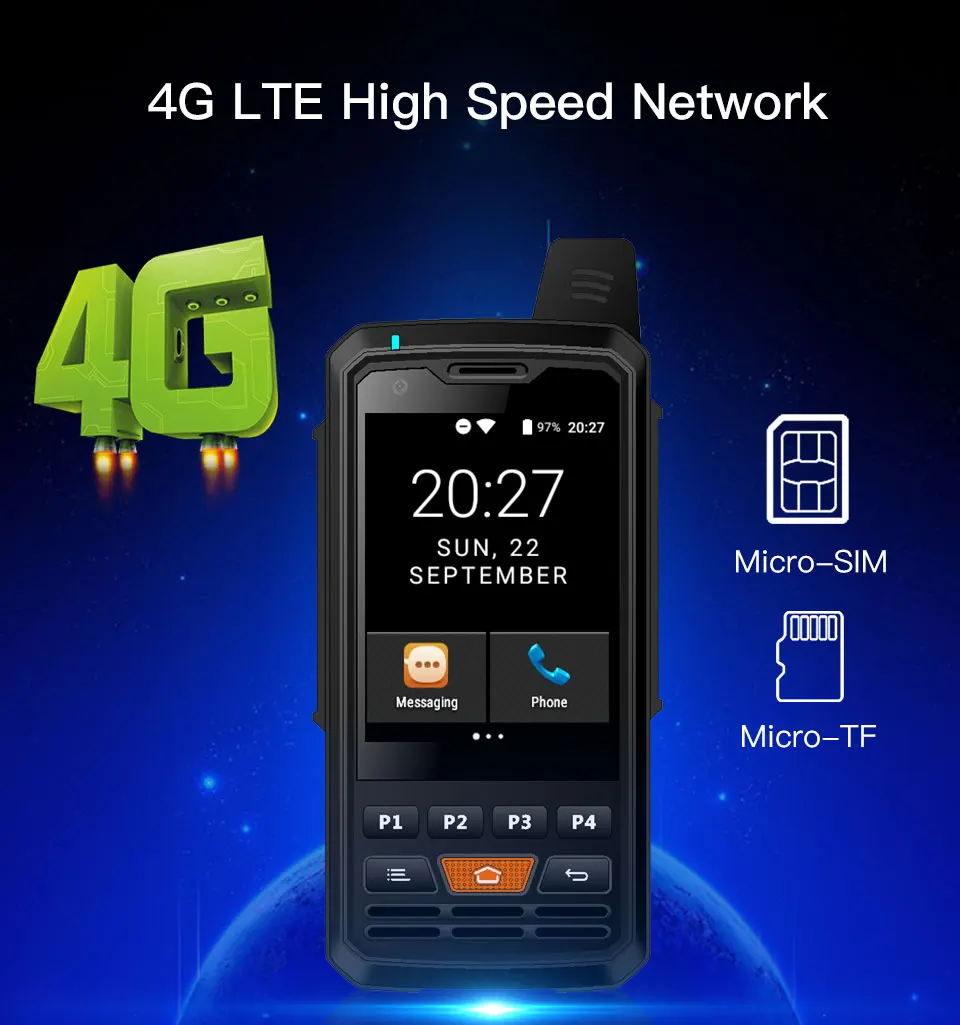 UNIWA Alps F50 2,8 дюймовый мобильный телефон 2G/3g/4G Zello Walkie Talkie Android 6,0 четырехъядерный MTK6735 смартфон 1 Гб+ 8 Гб rom мобильный телефон