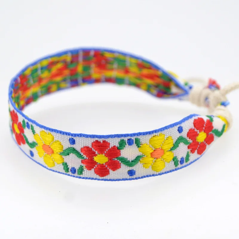 Abl335 Дешевый Браслет с Цветочным Узором "Либерти" и Геометрическим Оберегом для Девушек в Бохо Стиле, Ручной Работы, Шик, Йога. Браслеты "Фемме" и Дружбы.