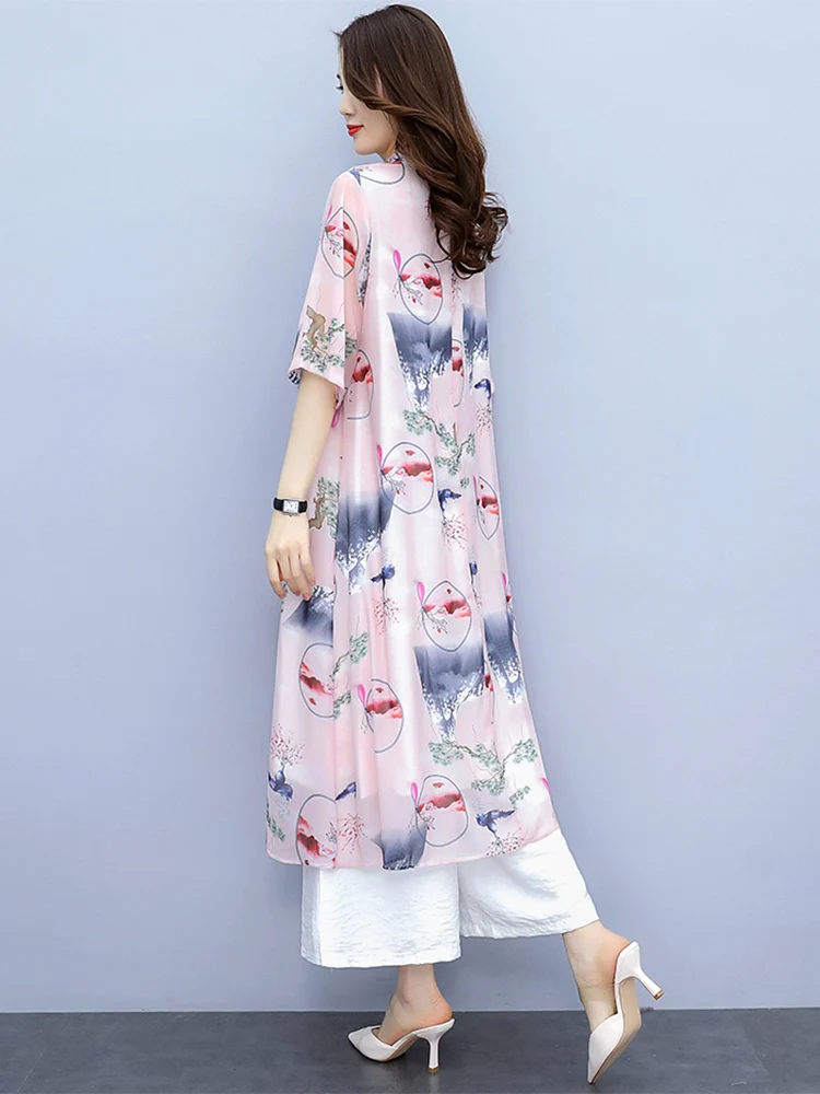 Женское длинное элегантное платье из хлопка и льна праздвечерние аозай Вьетнама
