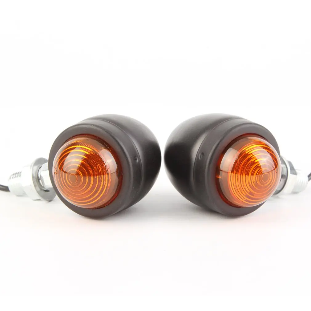 

2pc Motorcycle Turn Signal Light Indicator Black Fork For Chopper Bobber Cafe racer For Honda For Kawasaki For Yamaha