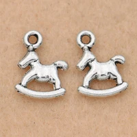 20pcs antique silver plated horse charm pendant fit bracelet necklace jewelry diy making craft accessories 13x10mm