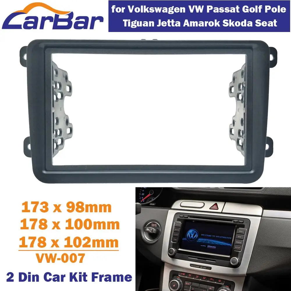 CarBar двойная 2 Din Автомобильная радиоустановка Fascia Для Volkswagen VW Passat Golf Pole Tiguan Jetta Amarok