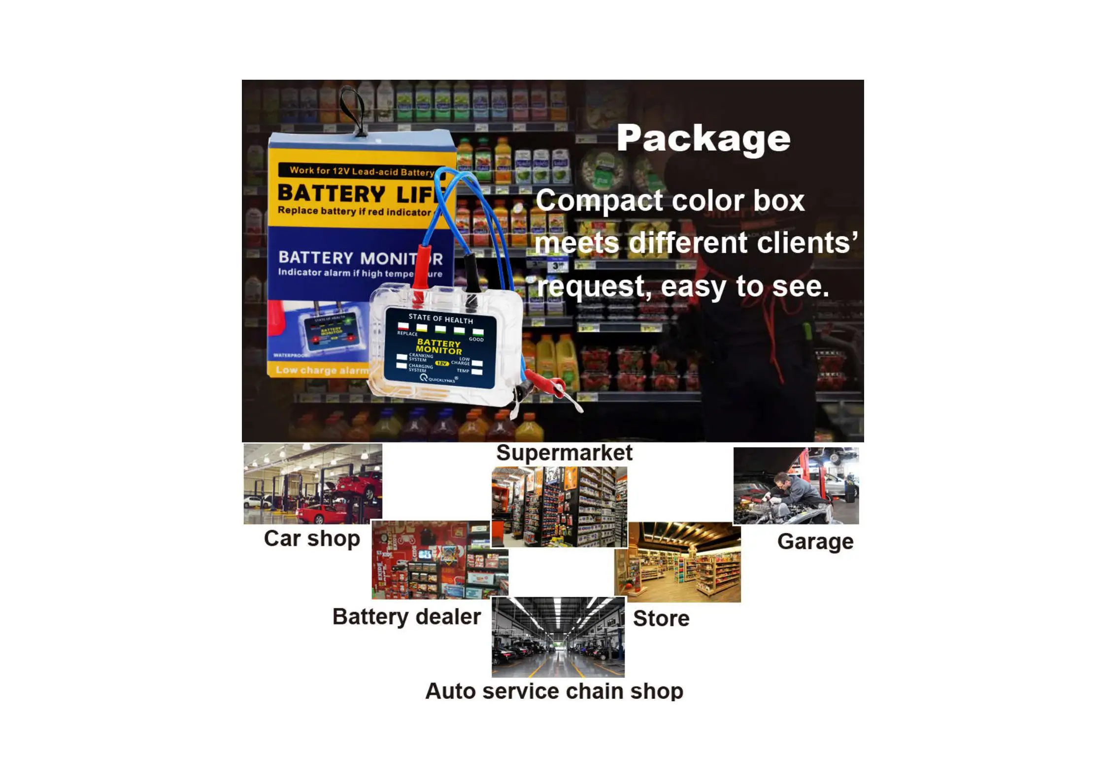 

BM5 battery monitor battery tester 6V-25V working voltage for car truck MPV auto battery health testing tool with LED lights BM5