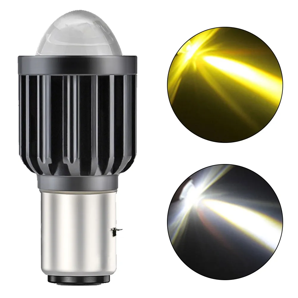 

1pc Motorcycle Headlights Fog Lamps Far And Near Beam Lights Double Color Llights 30W H4 H6 Motorcycle Modified Accessories