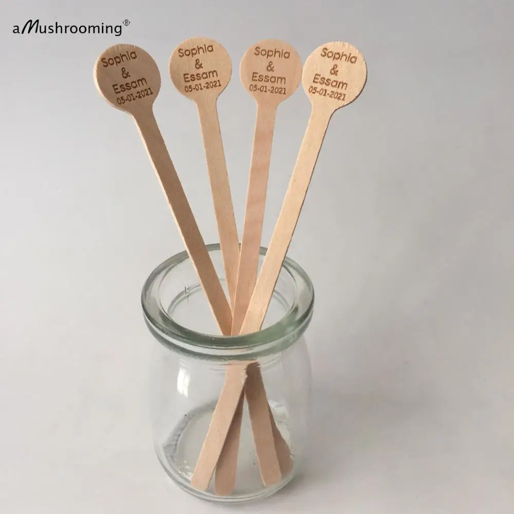 100 шт. пользовательские Напиток мешалки для свадьбы и дня рождения юбилея
