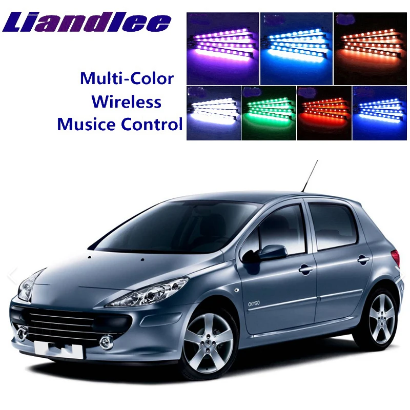 LiandLee для Peugeot 307 2001 ~ 2015, внутренняя часть автомобиля UnderDash FootWell, сиденье, акцент, музыкальный ритм, светильник