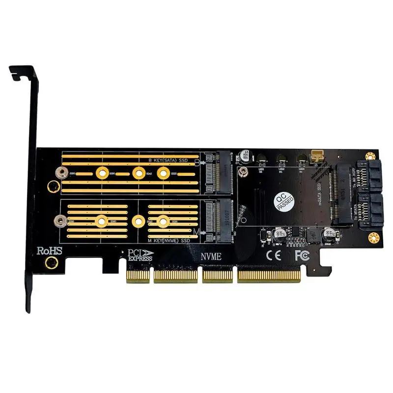 3 в 1 Msata PCIE M.2 NGFF NVME SATA SSD к PCI-E 4X SATA3 apapapter компьютерные расширительные карты для 8X 16X