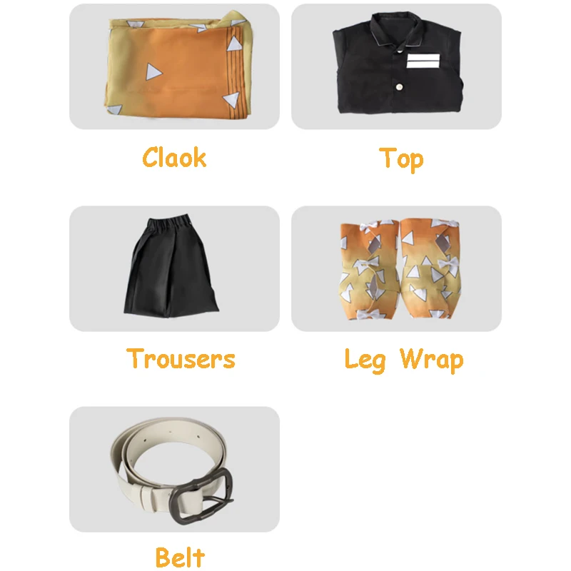 

Anime Comic Demon Slayer Kimetsu No Yaiba Cosplay Costumes Agatsuma Zenitsu Cosplay Costume Halloween Blade Of Demon Men Kimono