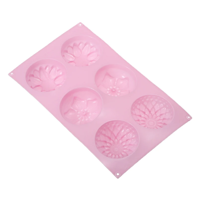 Форма для мыла в форме цветка из силикона 6 отверстий случайный цвет сделай сам