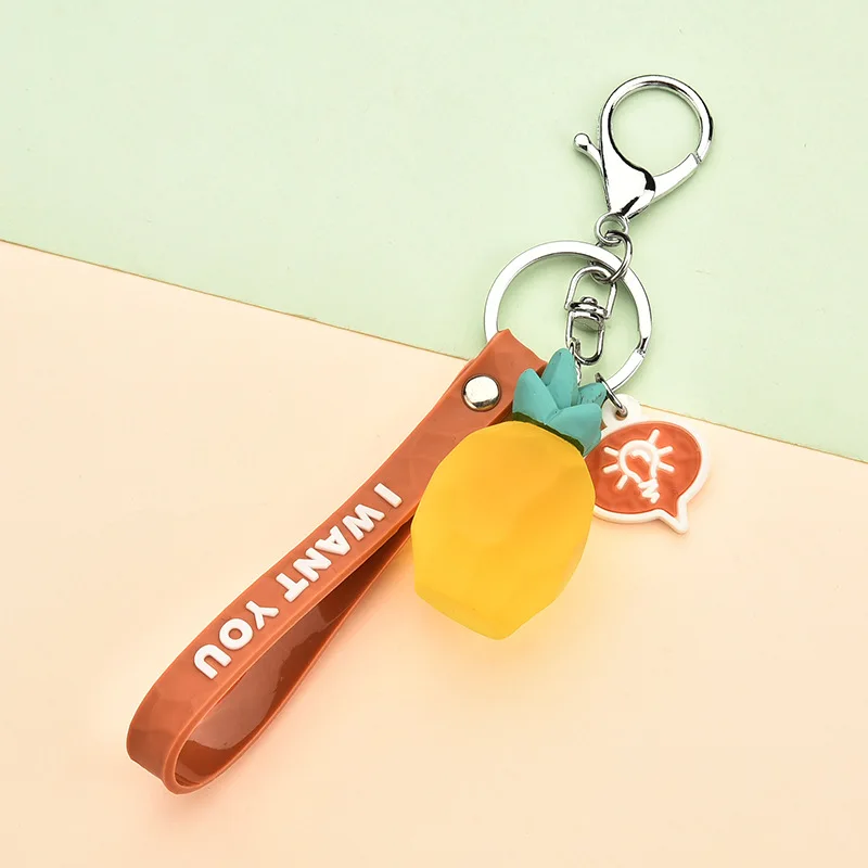 2019 акриловый фруктовый брелок груша клубника в форме ананаса с колокольчиком