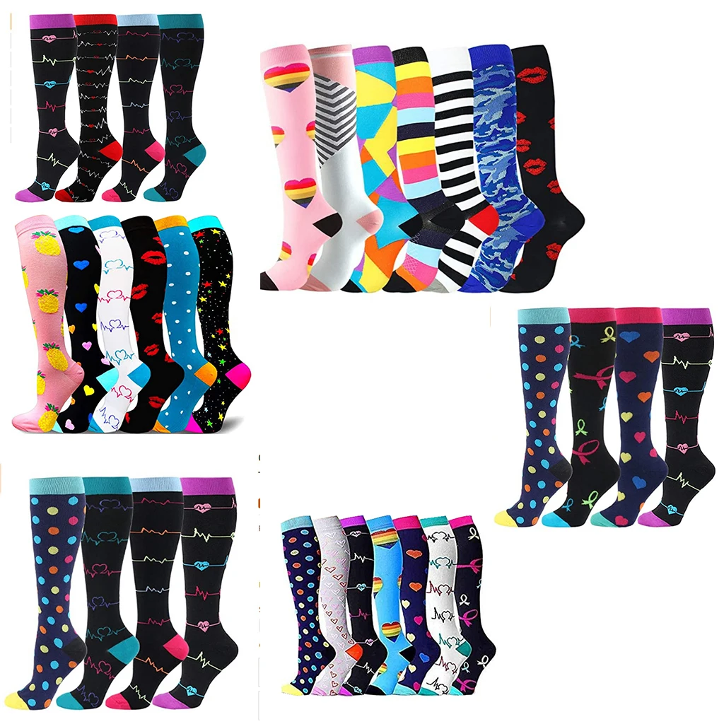 

Women Nurse Compression Sock 4 or 6 or 7 Pairs Per Set Cycling Compression Sock Wholesale Sport Running Sock Drop Shipping