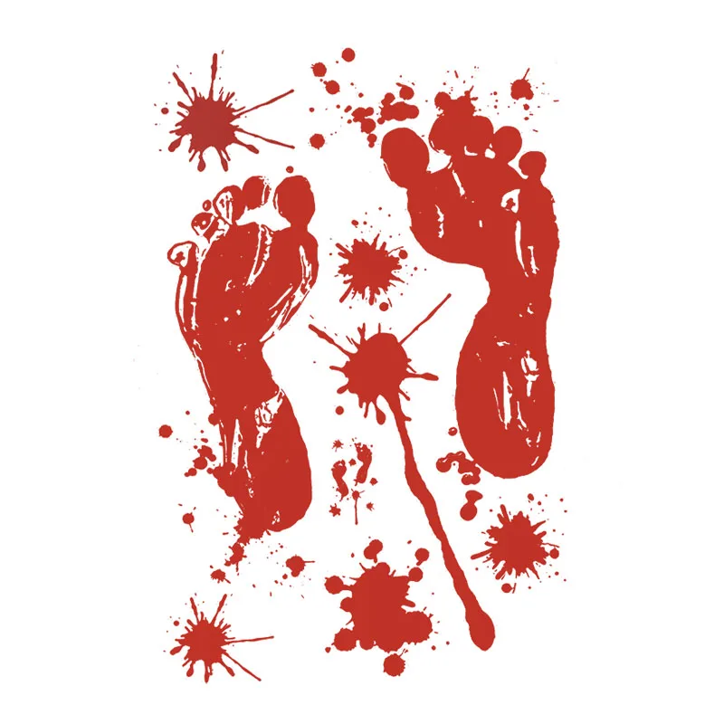 Ужас Кровавый отпечаток руки окна Наклейки на стены для празднования Хэллоуина