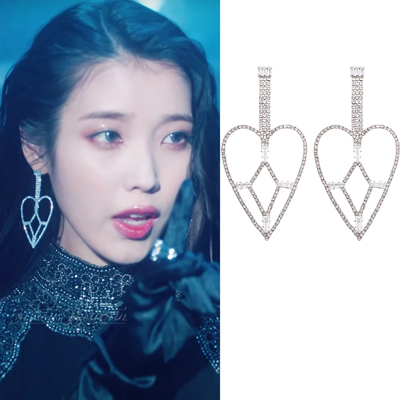 

IU same love Earrings 2021 retro temperament advanced sense thin Earrings Korean style elegant high quality Earrings