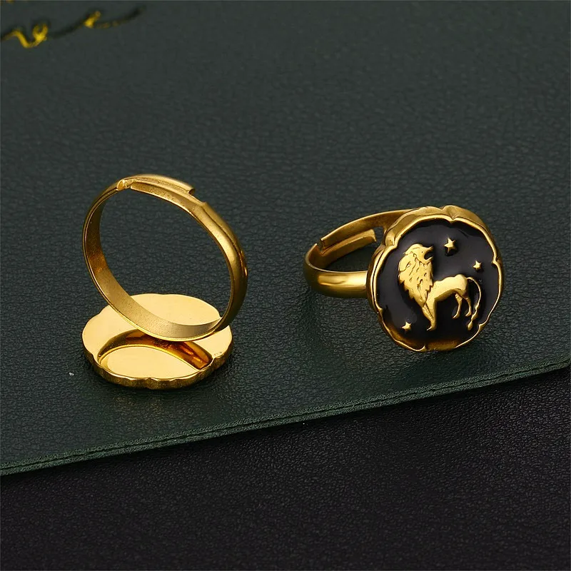 Зодиакальные кольца для женщин раковые Leo Virgo Libra из нержавеющей стали Винтажные