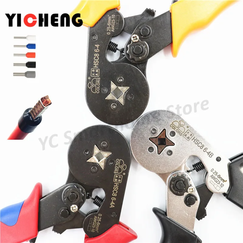 

HSC8 6-4 European tubular insulated terminal crimping pliers needle cold crimping terminal crimping pliers