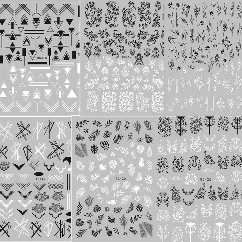 Переводная Фольга для ногтей черно-белая 3d-маникюра | Красота и здоровье