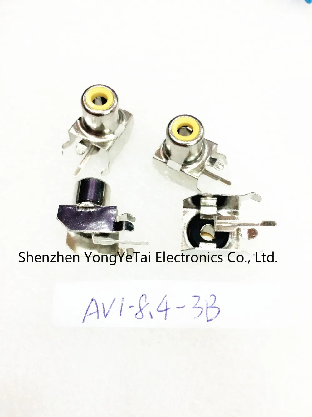 

YYT 10PCS RCA AV with the core socket hole seat 2 pin PCB soldering audio video jack lotus seat AV1-8.4-3B