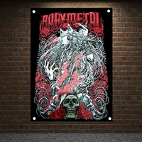 rock band posters banners flags scary bloody heavy metal music poster tapestry hanging painting background decor cloth babymetal