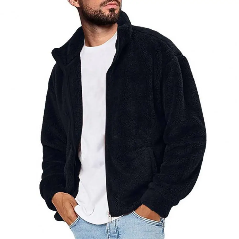 

Men Jackets Denim Coat Warm Jackets Outwear Windbreaker Turtleneck Zipper Closure Fluffy Jacket Men Jacket Coat Outerwear Jacket