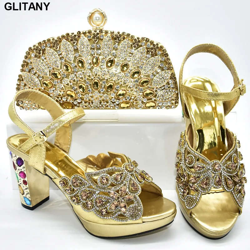 Новейший дизайн Итальянский комплект из обуви и сумки в африканском стиле Туфли