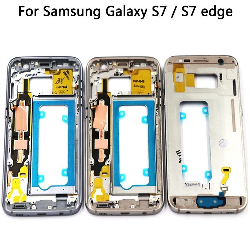 Оригинальная средняя рамка S7 G930 для Samsung Galaxy edge G935 задняя металлическая пластина
