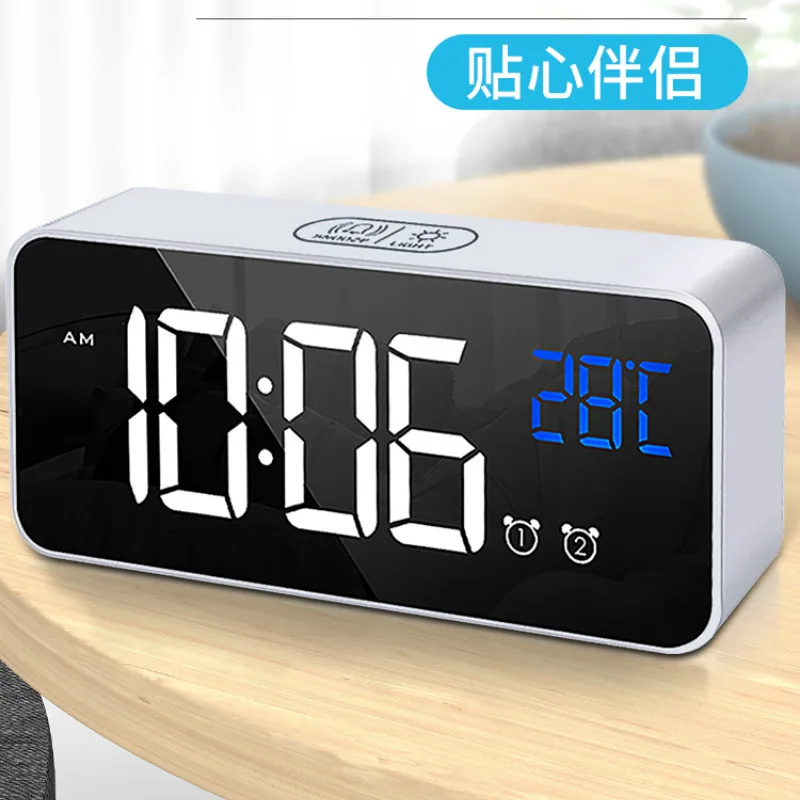 Светодиодный Современный цифровой будильник умный бесшумный перезаряжаемый