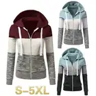 Женская толстовка с капюшоном, осенняя повседневная толстовка на молнии, с капюшоном, в стиле пэчворк