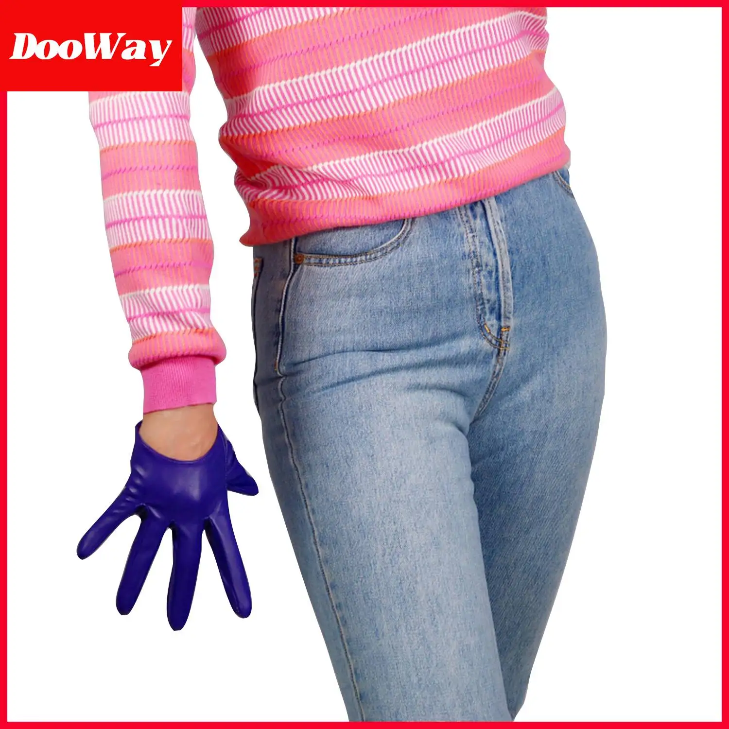 Женские сверхкороткие кожаные перчатки DooWay, перчатки из искусственной овечьей шкуры на половину ладони, 13 см, 5 дюймов