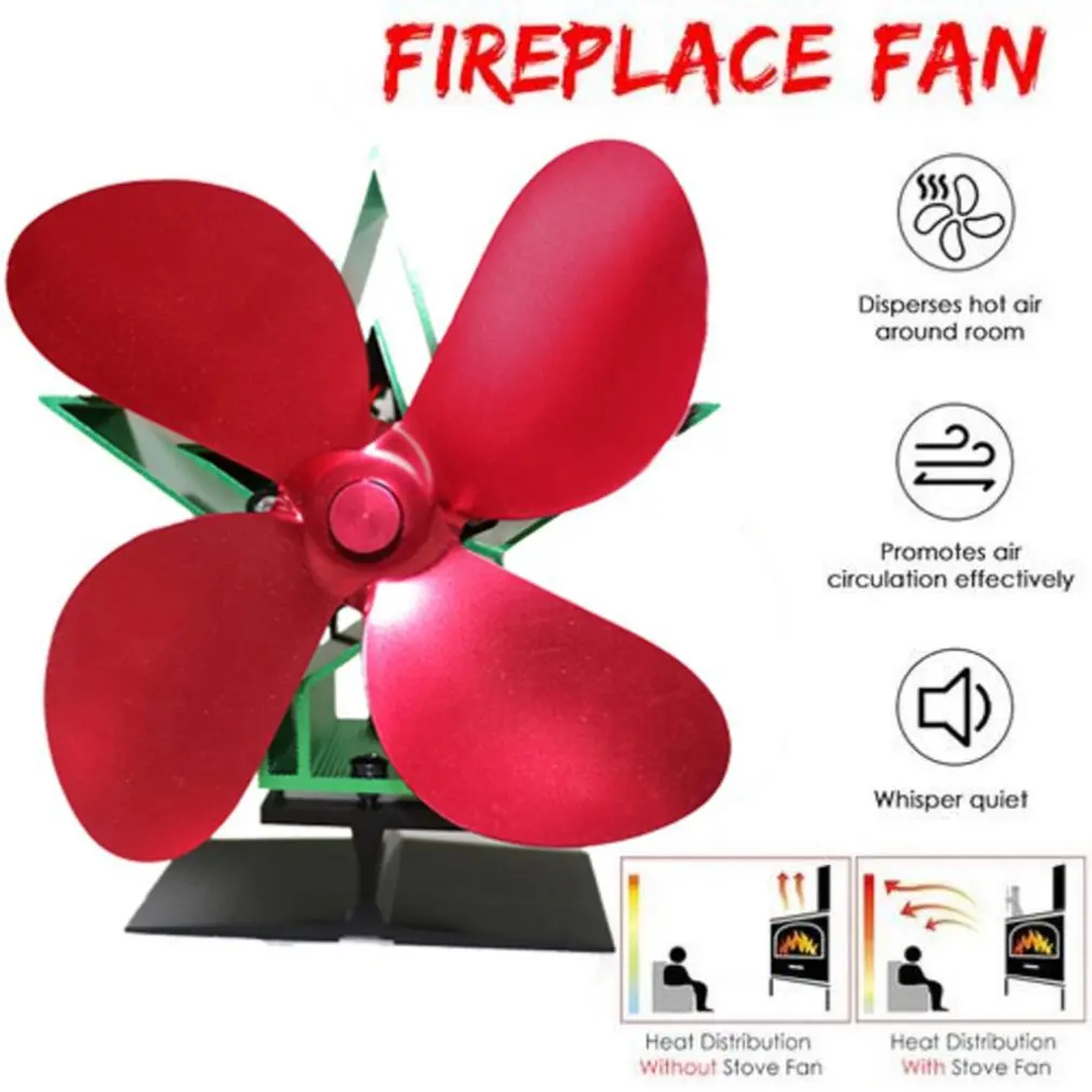 

201 mini 4-Blade Heat Powered Wood Stove Fan Thermal Power Fireplace Fan Heat Supplies Wood Stove Fan self-powered