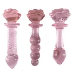 Цветок Кристалл Стекло Анальная пробка для мастурбации интимные игрушки для женщин для мужчин Анальная пробка товары для взрослых розовый массажер простаты Анальная секс-игрушки