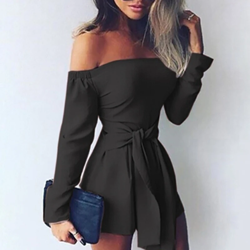 GAOKE Женская Клубная одежда с открытыми плечами летний комбинезон высокой талией