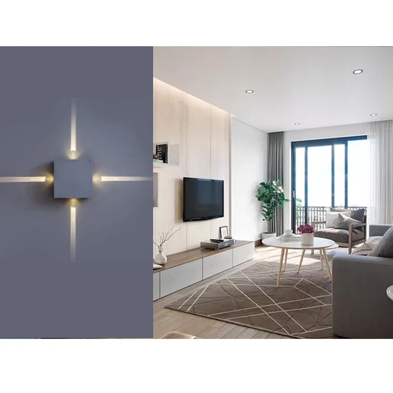 Теплый белый/белый Домашний Светильник для стены светодиодный светильник