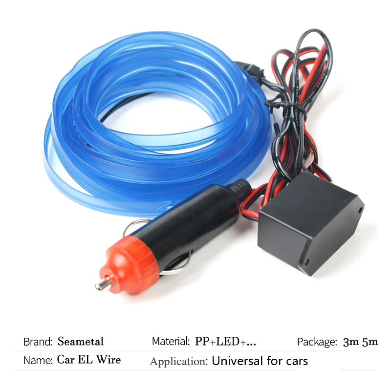 3/5 метров салона светильник декоративные полосы 12V Авто Светодиодные ленты EL трос
