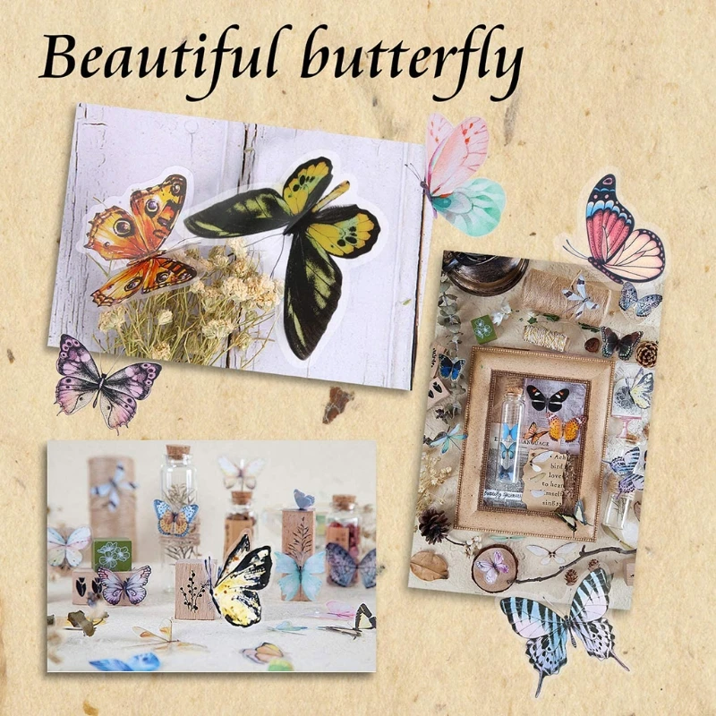 

Butterfly and Flower Scrapbook Stickers Art Decal for Scrapbook Planner and Home DIY Decorations