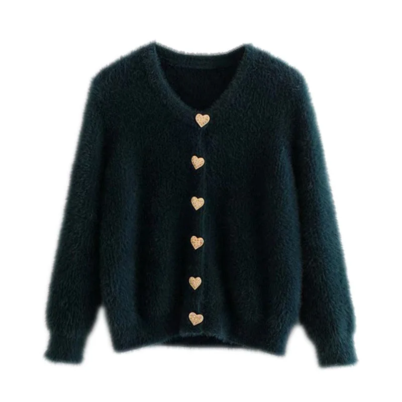 Женский вязаный кардиган WSYORE однобортный свитер на пуговицах с длинным рукавом