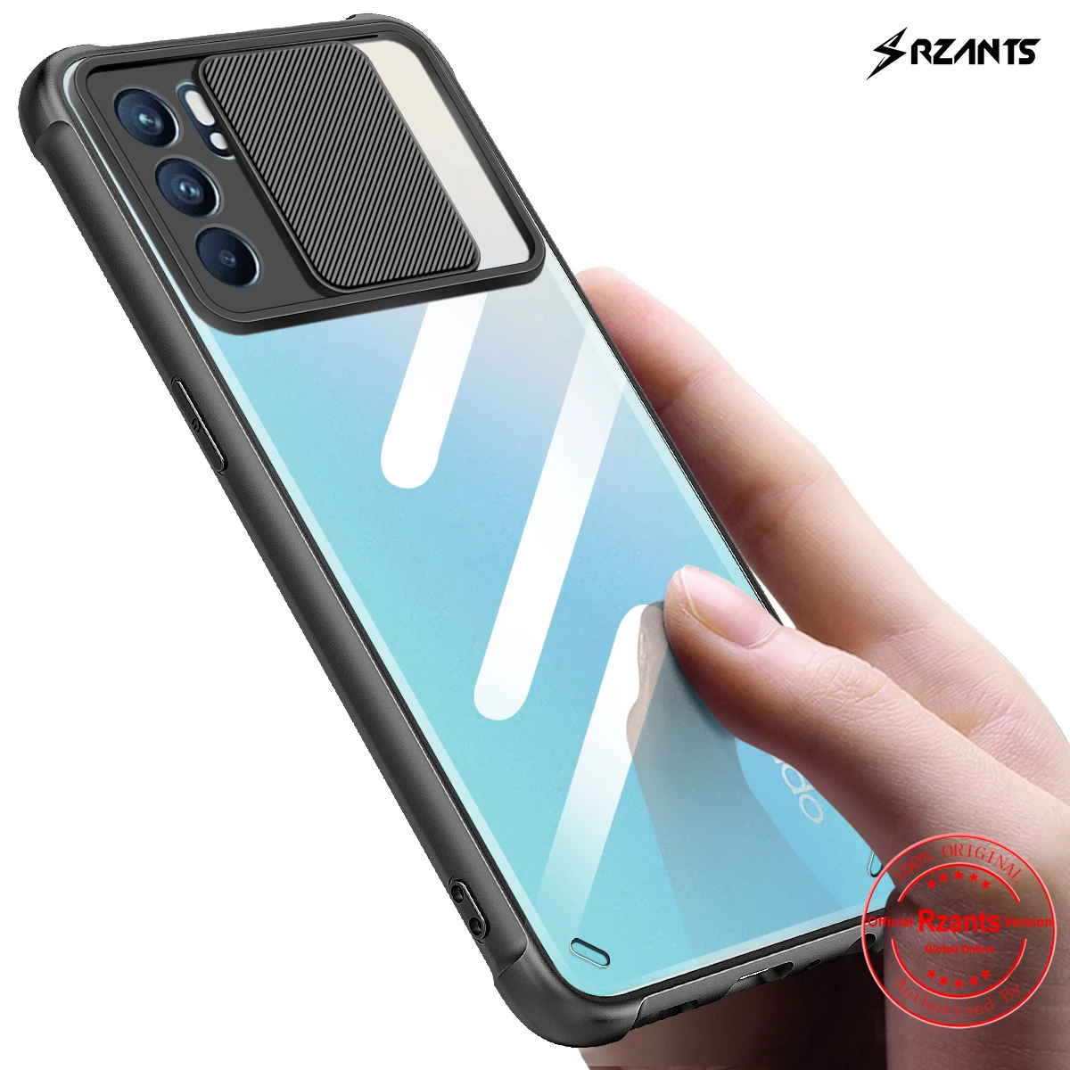 

Rzants For OPPO Reno 6 Reno6 Pro Case [Lens Protection] Air Bag Conor Slim Thin Clear Cover Casing