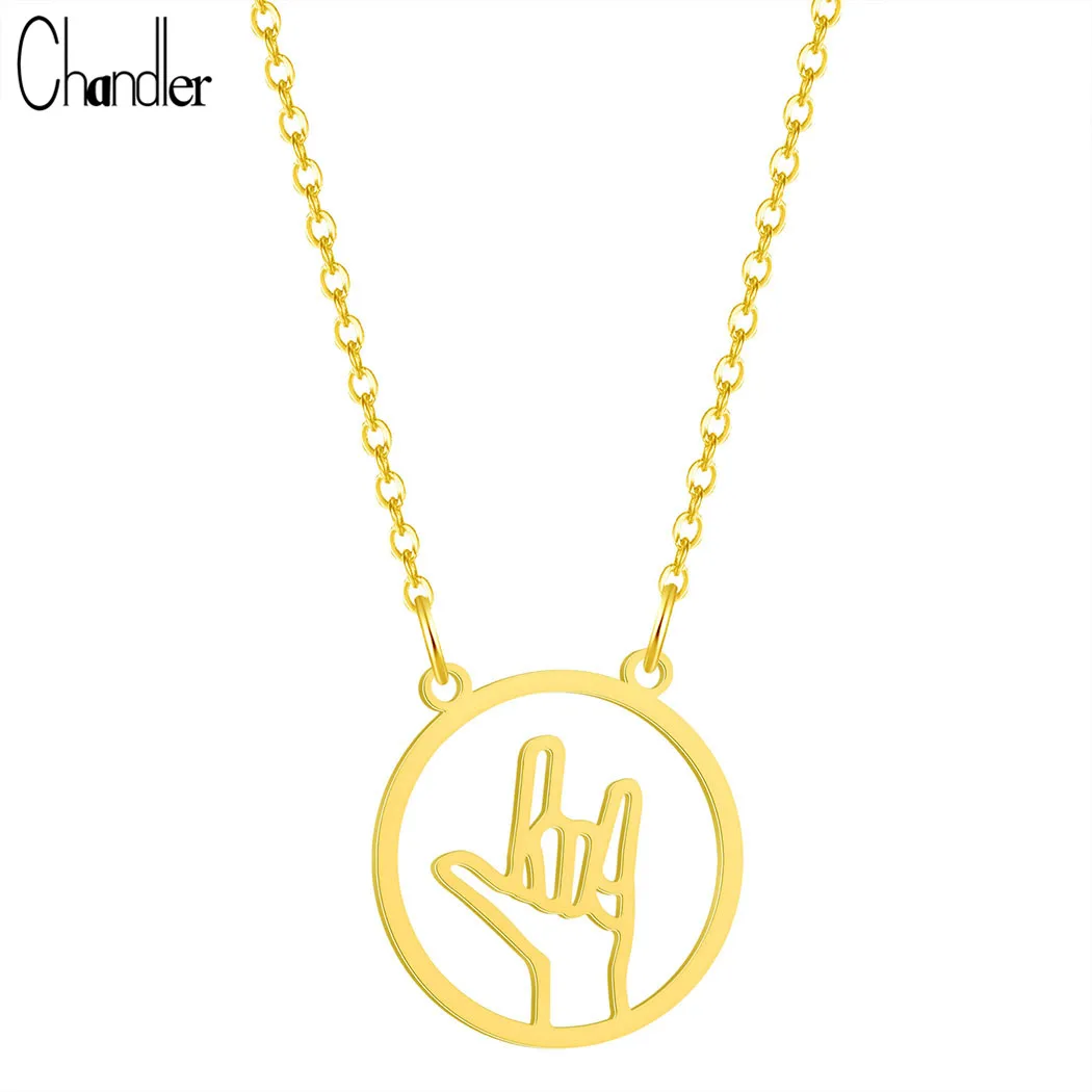 Ожерелье с подвеской на палец в стиле хип хоп нержавеющая сталь|Ожерелья