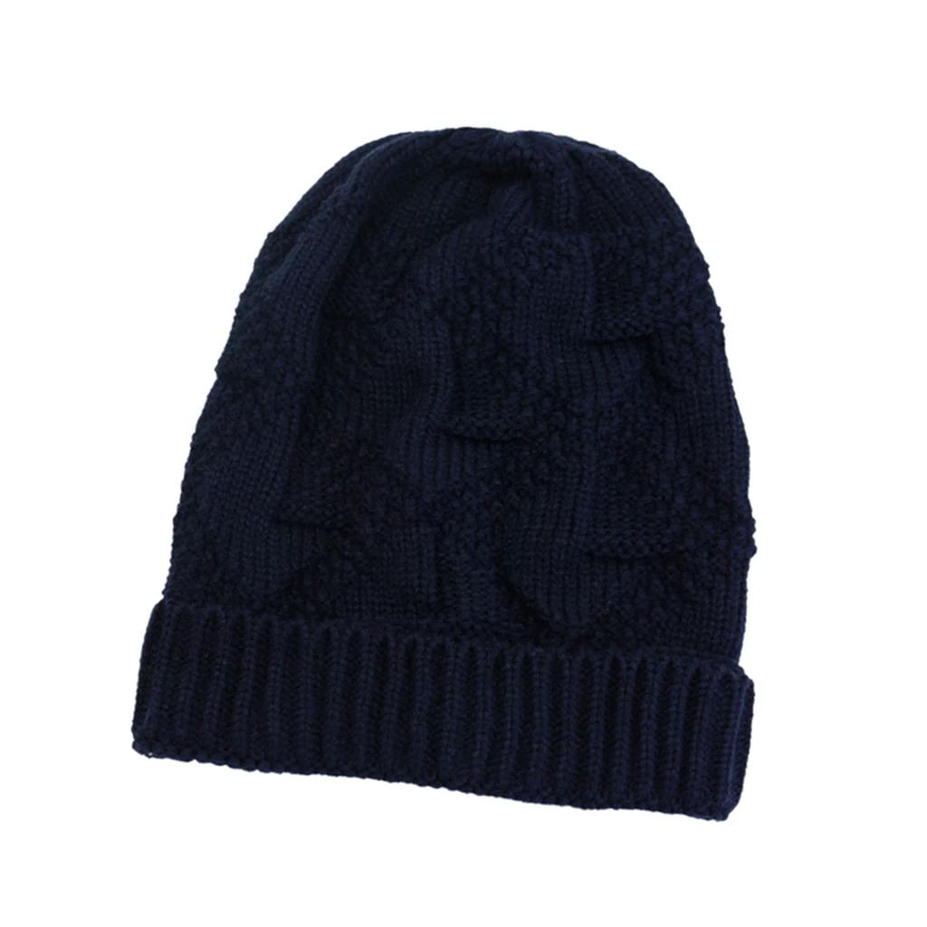 Зимняя теплая стильная мягкая Вязаная Шапка-бини с напуском эластичная в стиле