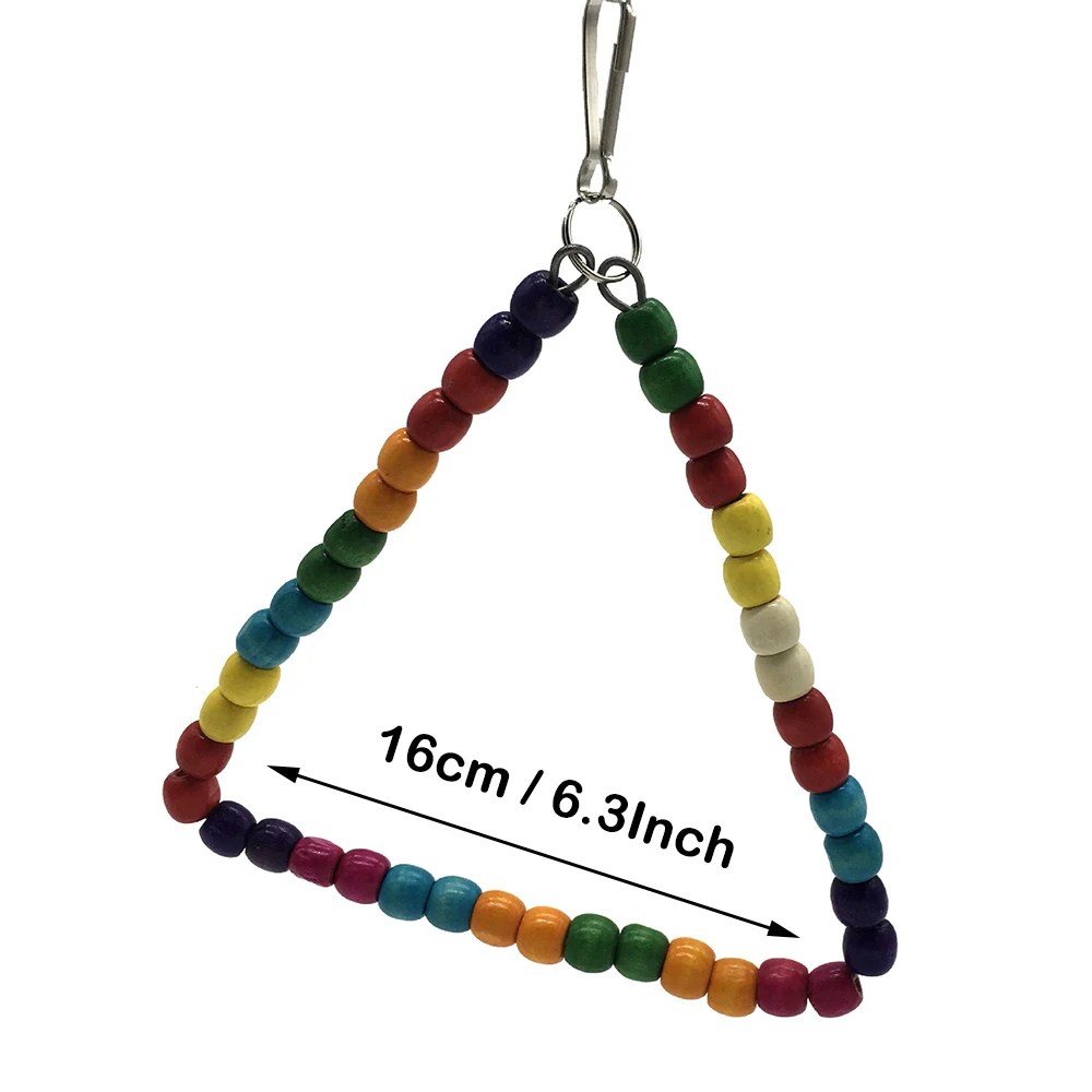 Bird Toys Parrot Swing Toy with Colorful Wooden Beads Bells and Pet Cage Hammock Hanging Chew for Small Parakeets | Дом и сад