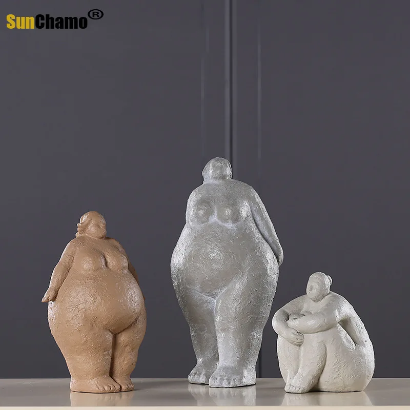 Современные декоративные фигуры стоячие приседания толстые женщины украшение