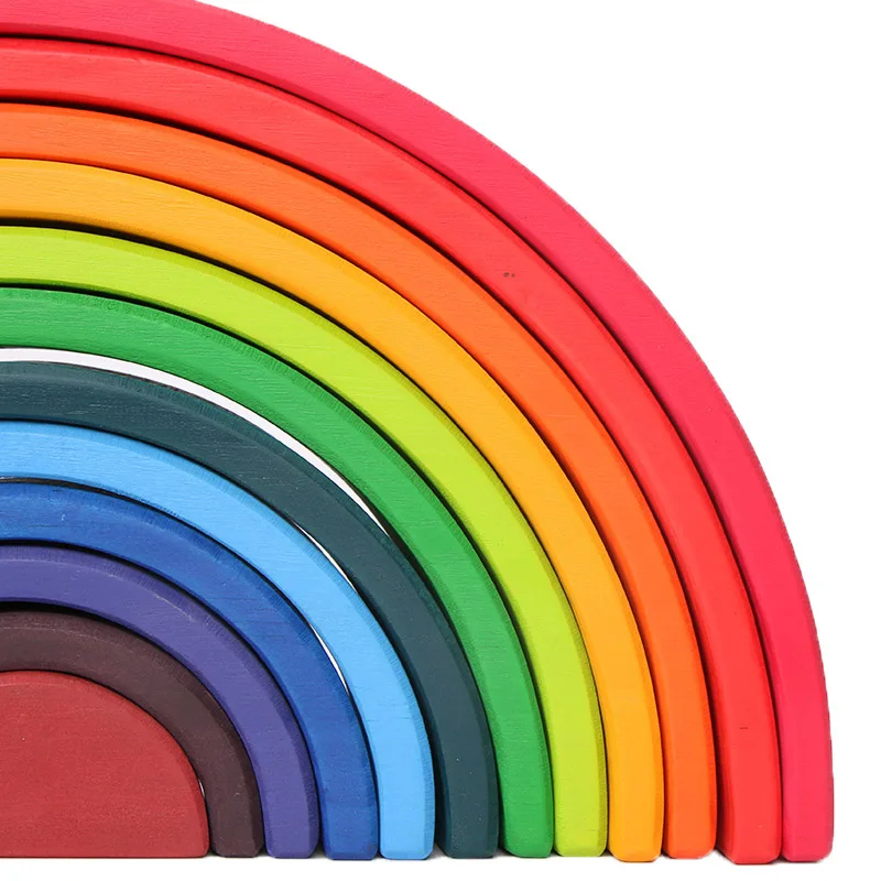 Деревянный Радужный штабелер деревянные радужные блоки штабелируемые игрушки