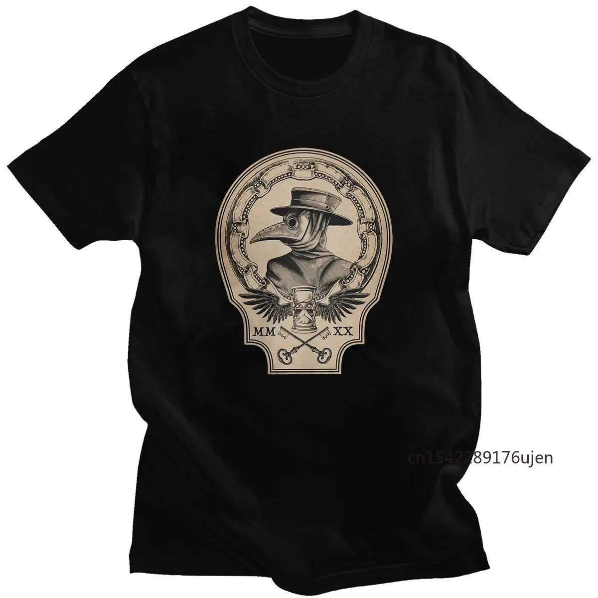 

Fashion Clothes Plague Print Wear Hot Sale Clothes Couple Daily Streetwear Casual Short Sleeve Four Season T-shirt