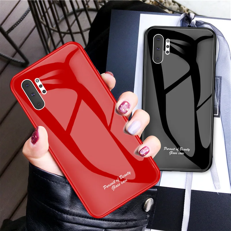 Мягкий ударопрочный чехол из ТПУ с рамкой закаленного стекла для samsung Galaxy Note 10 Plus