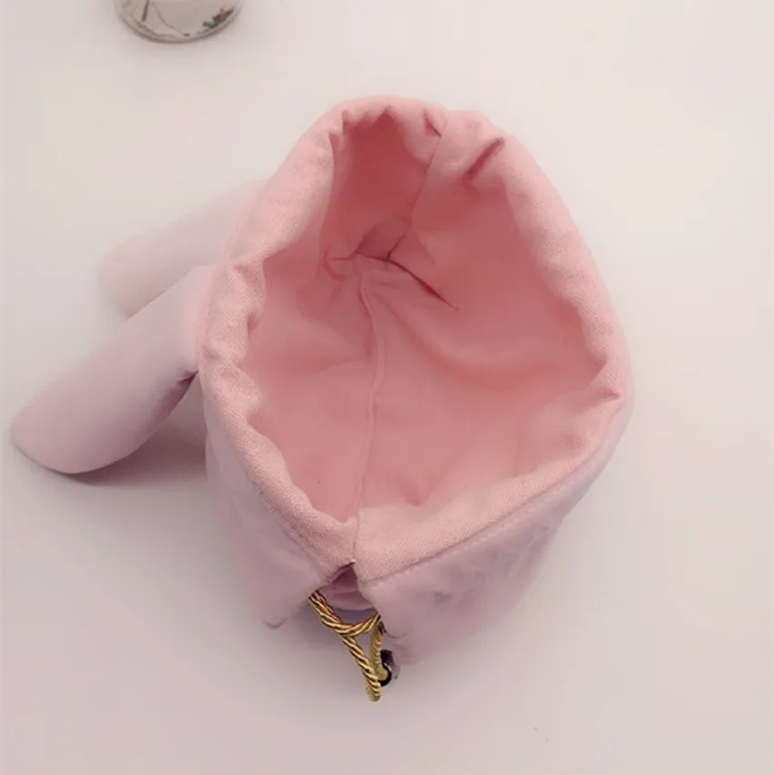 Розовые милые бархатные коробки для конфет 20x20x5 см подарочный пакет с кроликом на