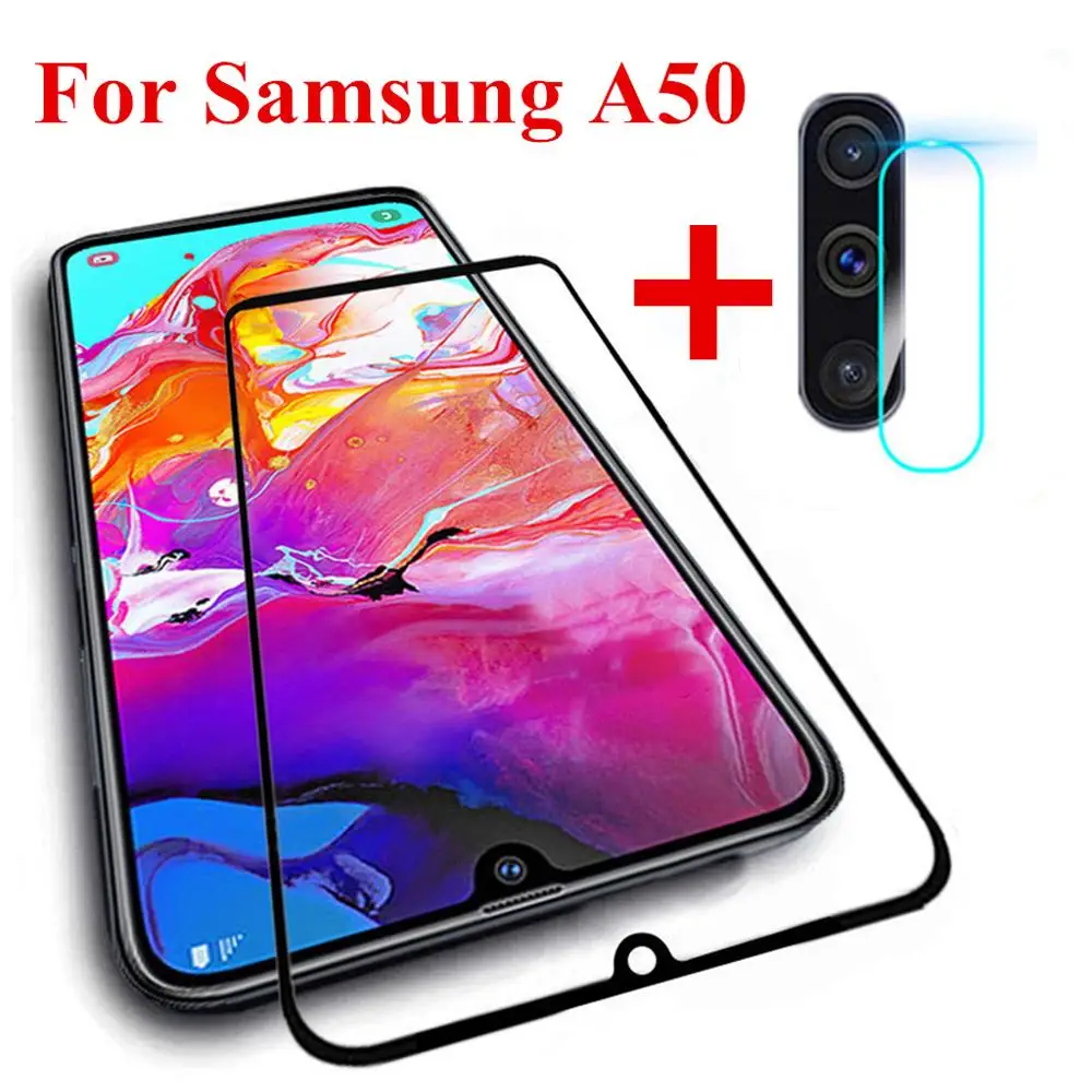 2 в 1 стекло для samsung galaxy a 50 протектор экрана Защитная пленка объектива камеры