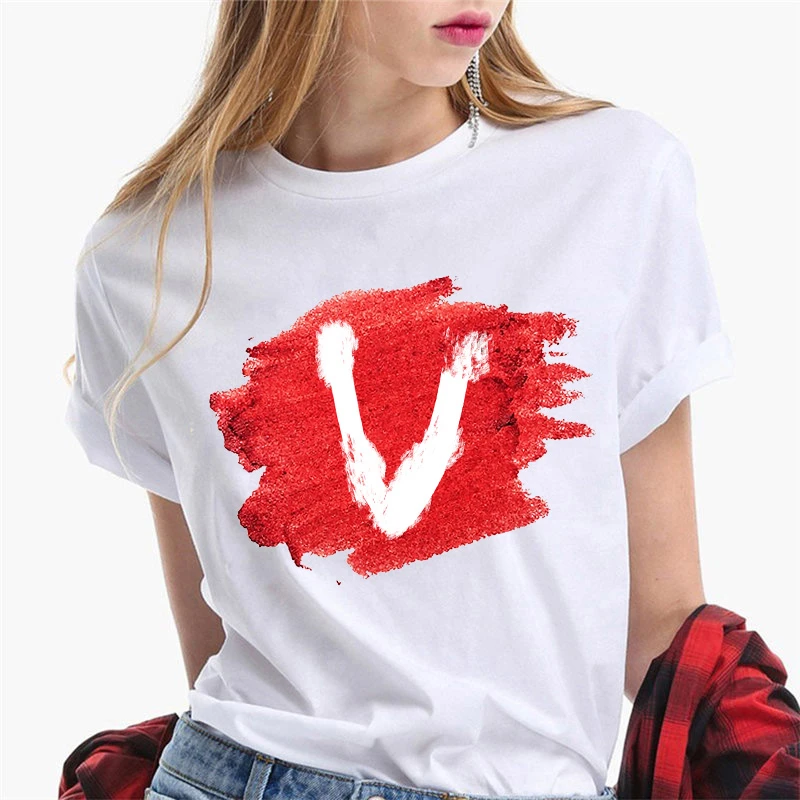 

Summer Woman Tshirts 26 Alphabet Pirnt Graphic Tee Shirt Female T-shirts Casual Short Sleeve 90s Streetwear Ladies Tee Tops 2022